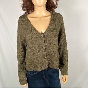 Social Standard by Sanctuary Green V Neck Sweater Size Small
